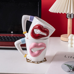 Mug en céramique amusant et sexy en forme de lèvres, mug à café unique pour filles - Product Image 5