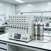 Gabinete Mezclador de Gases Múltiples, Sistema de Mezcla de Nitrógeno, CO2 y Oxígeno, hasta 8 Entradas de Gas, Reguladores GPNJD, Pantalla Táctil MCGS