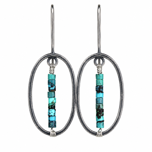 Orecchini a Cerchio Martellati Vintage da Donna, Ispirazione Bohemien, Design a Filo Intrecciato, Orecchini Pendenti con Perline, Gioielli alla Moda - Product Image 1