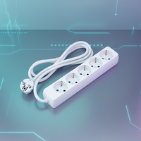 SELAMP Multiprise de sol en cuivre pour table de conférence avec protection contre les surtensions et minuterie, 5 prises, 3680W, 16A, pour usage domestique et bureautique
