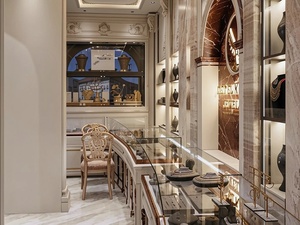 Service de design d'intérieur sur mesure pour bijouterie moderne en verre, aménagement de magasin de détail éclairé par LED et vitrine à montres - Product Image 2