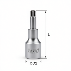 Fervi <b>Socket</b> Wrench With Ribbed Insert 12mm L Length D2 Diameter - Product Image 2