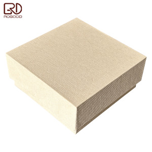 ROGOOD Boîte d'emballage pour bijoux <span class=keywords><strong>en</strong></span> papier texturé <span class=keywords><strong>en</strong></span> <span class=keywords><strong>lin</strong></span> de haute qualité 70*70*30mm, coffret cadeau exquis pour bijoux P2270 - Product Image 2