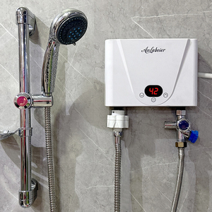 220V casa baño <span class=keywords><strong>cocina</strong></span> 3500W 5500W tamaño pequeño eléctrico instantáneo agua caliente géiser para ducha ajuste temperatura 25-55 - Product Image 1