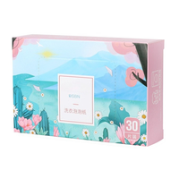 Boîte de 30 feuilles de lessive solides, parfum naturel, nettoyage en profondeur, bandes de lessive douces