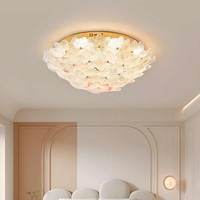 Lampe Française Luxe Chambre à Coucher Lumière Moderne Simple Chaud Romantique Fleur Plafonnier Designer Chambre Éclairage