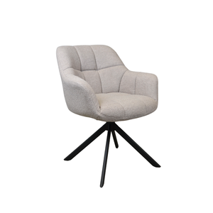 Juego de 2 sillas giratorias de comida Silla de comedor giratoria blanca con patas de metal negro Respaldo cómodo para estudio y oficina - Product Image 1