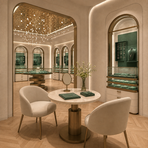 Vitrine de luxe en acier inoxydable, présentoir à bijoux écologique, vitrine robuste et étanche, éclairage LED, boîte à bijoux - Product Image 6