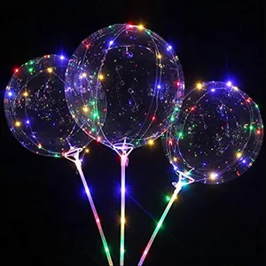 Parti balon tedarikçileri büyük şeffaf Ballon Bobo Led şerit ışık balonlar doğum günü dekorasyon için