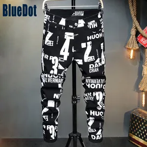 Bluedot-pantalones vaqueros personalizados para hombre, jeans de talla grande, hip hop