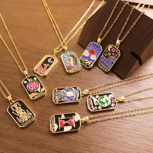 Trendy Unisex Vintage Paslanmaz Çelik Altın Kaplama CE Belgeli Dini Yıldız <span class=keywords><strong>Tarot</strong></span> Kolye - Product Image 3