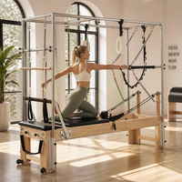 Yüksek Kaliteli Profesyonel Meşe Kapalı Alan Fitness Ekipmanları Toptan Cadillac Yükseltilmiş Yataklar Pilates Stüdyosu Kullanımı için Tam Trapez