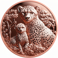 Pièce de monnaie en cuivre pur 999, motif léopard, 1 oz Troy, ultra haute relief, gaufrée, jeton animalier, service personnalisé pour l'investissement