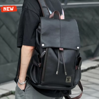 Sac à dos pour ordinateur portable unisexe en cuir PU imperméable avec fermeture antivol, 24L, pour l'école, le collège et les activités de plein air