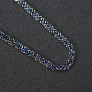 Cadena de Clavícula de Circonio Azul de 4 mm, Brazalete de Circonio de Una Sola Fila, Collar para Parejas Collar Lijing de Moda Tanjing - Product Image 2
