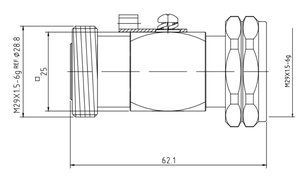 Parafoudre coaxial RF 3 GHz 16-7, prise <span class=keywords><strong>vers</strong></span> fiche, à tube à décharge gazeuse pour protection contre la foudre - Product Image 2