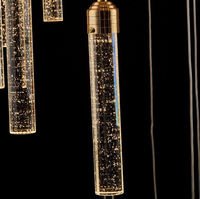 Luminaire suspendu pour restaurant, bar, hôtel, style moderne minimaliste, cristal à bulles, LED, télécommande, hauteur réglable