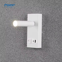 Lampe murale LED en aluminium Oteshen avec port de charge USB Type C, commande par interrupteur, économie d'énergie, utilisation en parc, certifiée CE