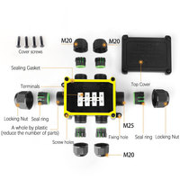 Boîtier de jonction E-Weichat 6 voies IP68 multi-ports étanche en PA66 pour la distribution d'éclairage extérieur