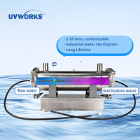 Stérilisateur d'eau industriel UVWORKS 2T/H à LED UVC, offrant une désinfection haute performance pour divers projets d'eau commerciaux