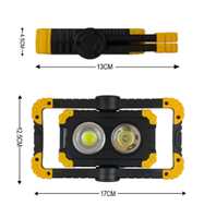 Projecteur LED COB portable, étanche, rechargeable par USB, double LED, lampe torche, éclairage de travail pour mécaniciens et situations d'urgence