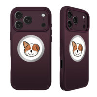 Étui Premium NFC E-ink avec Dos en Verre de Luxe, Étanche, à Chargement Sans Fil pour Séries 17/18, avec Béquille Magnétique pour Appareil Photo en TPU