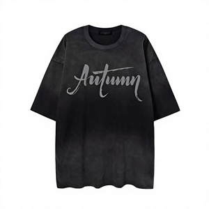 T-shirt en coton oversize délavé unisexe à col rond et manches courtes, imprimé, style streetwear décontracté - Product Image 4