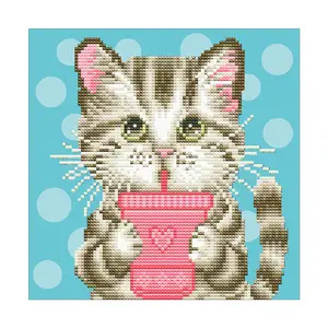 Fabriek Directe Levering Cool En Schattig Dier Cat Diamond Painting Op Nummer Met Olieverfschilderij Huisdecoratie En Geschenken Voor Kinderen