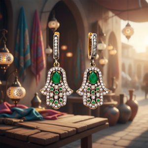 Yidhamsa — boucles d'oreilles authentiques turques, boucles d'oreille en argent Sterling 925, faites à la main, vente en gros - Product Image 3