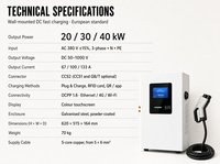 Chargeur mural rapide DC 40 kW ZT-1 Max version domestique, Plug and Charge, OCPP 1.6, station de recharge intelligente pour véhicules électriques, CCS2, IP55, 4G, Wi-Fi