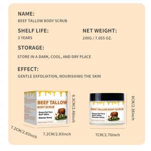 Gommage au suif et au miel 200g OEM Marque privée Sel de mer Sucre Exfolier Hydrater Éclat Vegan - Product Image 3