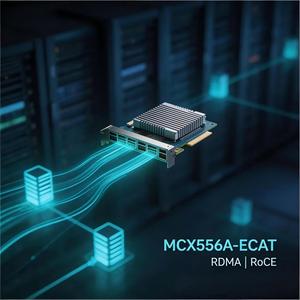 อะแดปเตอร์เครือข่าย MCX556A EDAT พอร์ตคู่ QSFP28 100GbE EDR IB PCIe4 0 X16 สำหรับ HPC คลาวด์ ดาต้าเซ็นเตอร์ สตอเรจ วีราชวลไลเซชั่น SmartNIC - Product Image 1