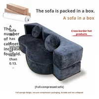 Foshan Furniture Factory Full Sponge Liege sofa Vakuum kompression Halbkreis förmiger Stoff Internet Celebrity Set