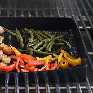 11 <strong>5</strong>/8"x16.<strong>5</strong>"x1.<strong>5</strong>" Food Grade Non-Stick Ptfe Mesh Basket PTFE Outdoor BBQ <strong>Charcoal</strong> <strong>Grill</strong> Mesh Serving Tray Basket - Product Image 2