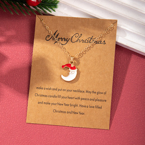 Christmas Pendant <b>Necklace</b> Zinc Alloy Santa Claus Reindeer Christmas <b>Tree</b> Gift Jewelry For Women Holiday Fashion Accessory - Product Image 2