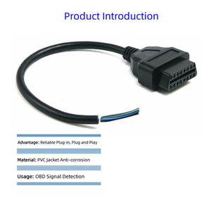 Cavo OBD Femmina a 16 Pin Durevole con Filo Aperto 12V 30cm, Cavo di Prolunga Universale per Diagnostica Auto, Scanner ELM327 per Test ECU Fai-da-Te - Product Image 2