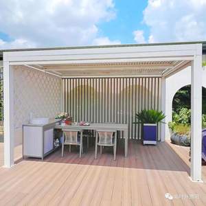 Gazebo Motorizado Impermeable para Piscina con Iluminación LED para Sombra en el Patio - Product Image 4