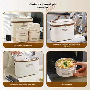 Boîte à lunch isotherme extra longue en acier inoxydable 304, chauffage électrique 24 heures, thermos <span class=keywords><strong>pour</strong></span> les travailleurs de bureau, <span class=keywords><strong>repas</strong></span> chauffants en hiver - Product Image 3