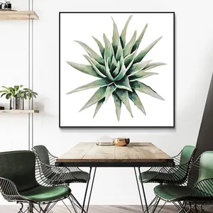 Nordic Style Modern Hand Painted Green Plant Tropical Flower Wall Art Canvas Painting For Home Decor