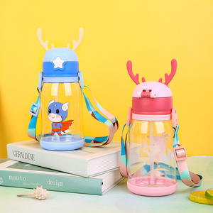 Bouteille d'eau portable en plastique de grande capacité (600 ml, 700 ml) pour enfants, avec sangle, mignonne, pour sublimation – Vente en gros à chaud - Product Image 6