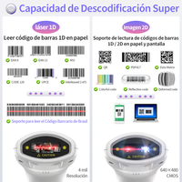 Lector de Código de Barras Xincode 1D 2D, Lector de Código de Barras Inalámbrico USB, Escáner de Código de Barras BT