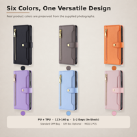 Étui portefeuille bandoulière en cuir PU pour iPhone 18 Pro Max 17 16 15 14 13 12 Plus avec porte-cartes et rabat magnétique