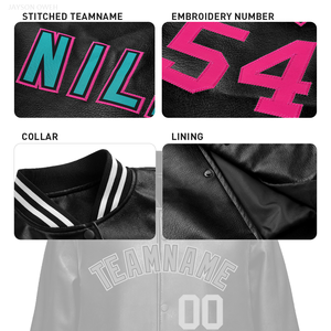 سترة رياضية جلدية كاملة عالية الجودة قابلة للتخصيص مع شعار مطرز كبير الحجم - Product Image 4