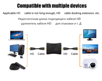 HDTV Dişi Dişi Adaptör DC 4K 60Hz Bağlayıcı Genişletici Düz Altın Kaplama Dizüstü Bilgisayar PC TV Monitörü Cep Telefonu Oyun Oynatıcısı için