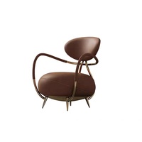 Fauteuil de loisirs moderne design léger dossier de luxe fauteuil canapé inclinable créatif pour salle à manger chambre villa salon