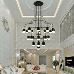 Lámpara de Araña LED de Hierro de Estilo Nórdico, Creativa, Geométrica, con Altura Ajustable, Moderna, Minimalista, Regulable, para Salas de Estar, Hoteles - Product Image 1