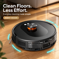 Pembersih Lantai Elektrik 2 in 1 Basah Kering Ramah Lingkungan untuk Penggunaan Profesional di Rumah, Desain Bulat, Robot Aspiradora Vacuum Cleaner