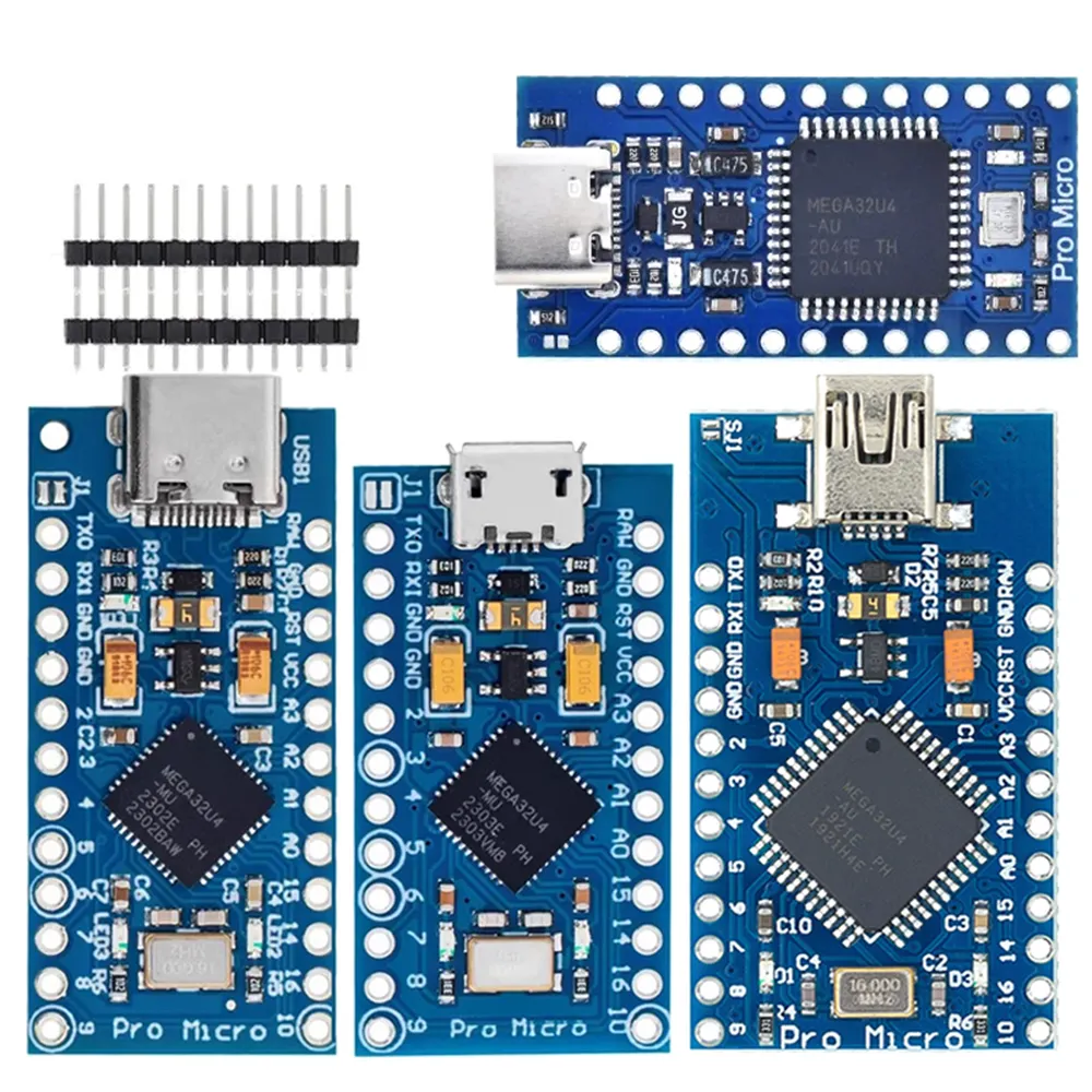 Pro Micro Atmega32u4 5V 16Mhz Originele Chip Vervangen Atmega328 Voor Arduino Pro Mini Met 2 Rij Pin Header Voor Leonardo Uno R3