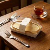 Boîte de rangement en plastique transparent jetable en gros, avec couvercle en dôme doré, pour mini-cupcakes, muffins, biscuits et desserts