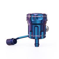 Réservoir de liquide de frein et d'embrayage pour moto en aluminium CNC 6061, coupelle d'huile bleu brûlé avec support intégré, pièce de modification universelle